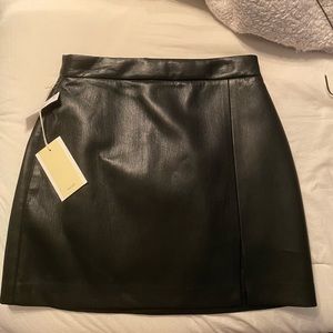 Aritzia Black Leather Skirt